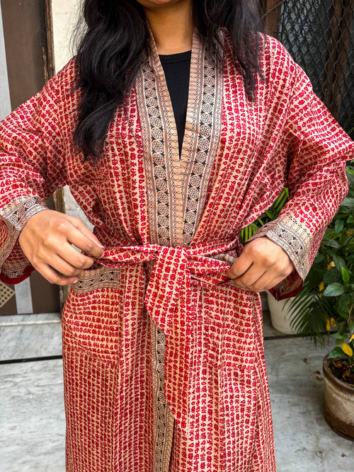 Handcrafted Kimonos Made from Vintage Silk Sarees
