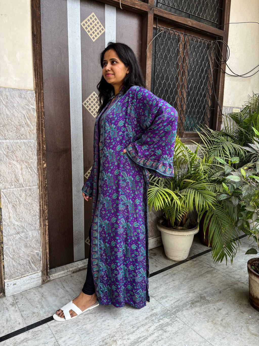Handcrafted Kimonos Made from Vintage Moss Silk Sarees