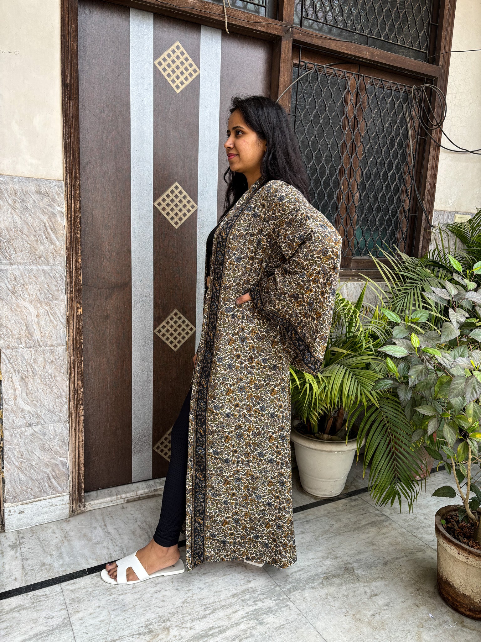 Handcrafted Kimonos Made from Vintage Moss Silk Sarees