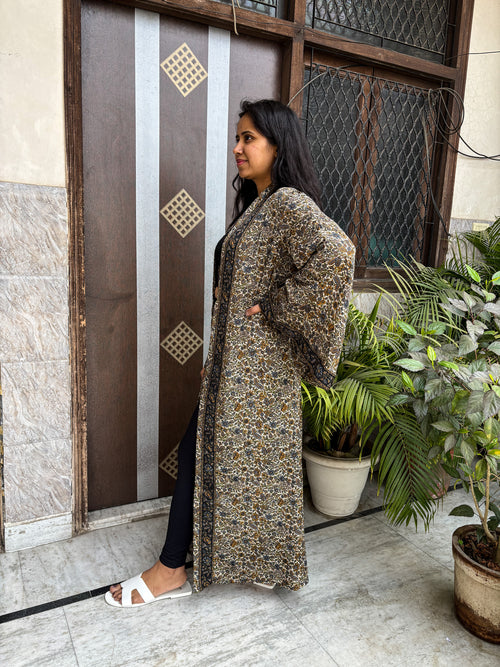 Handcrafted Kimonos Made from Vintage Moss Silk Sarees