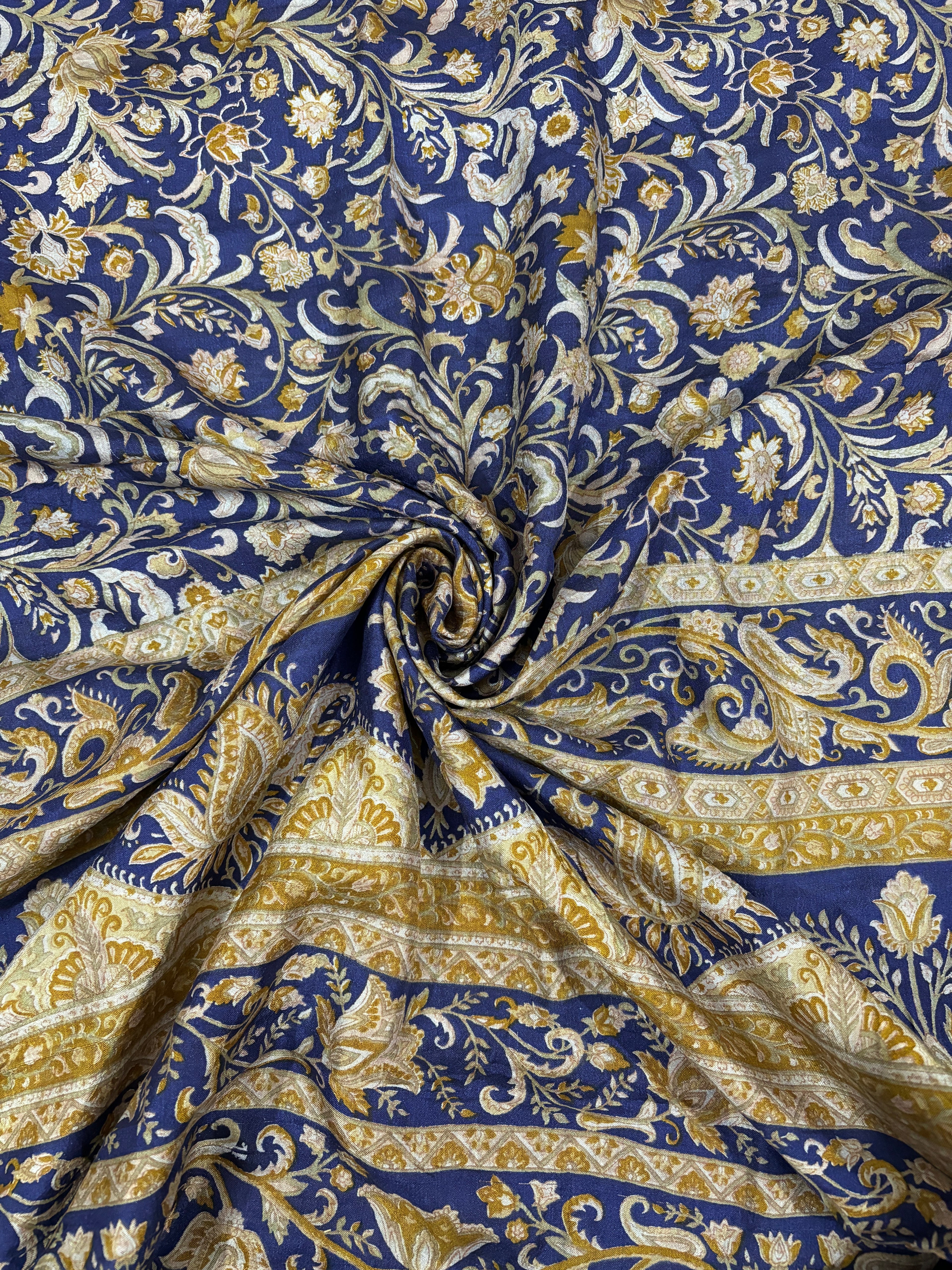 Vintage Blue Silk Saree